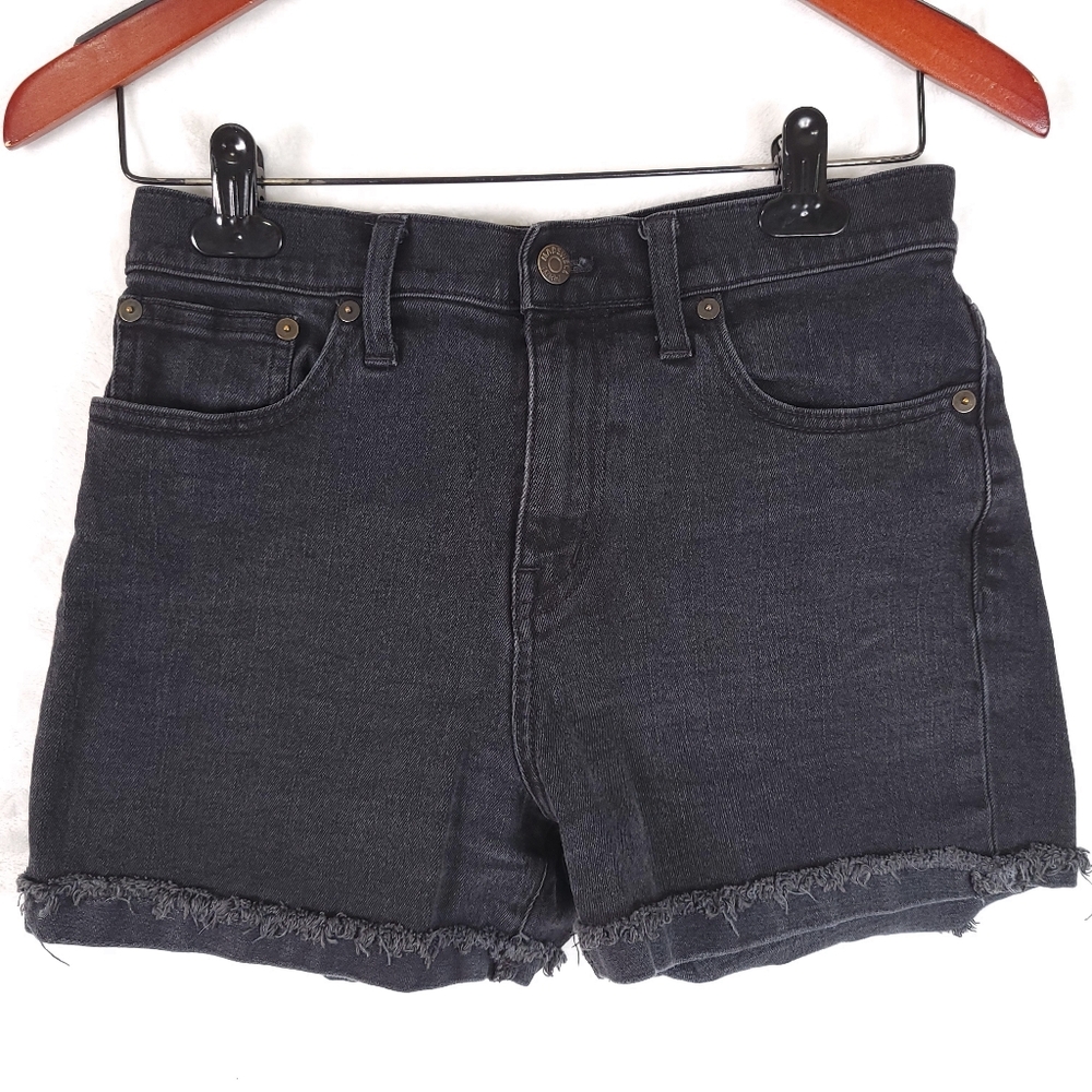Madewell High Rise Denim Boyshorts Faded Black 26 C1732